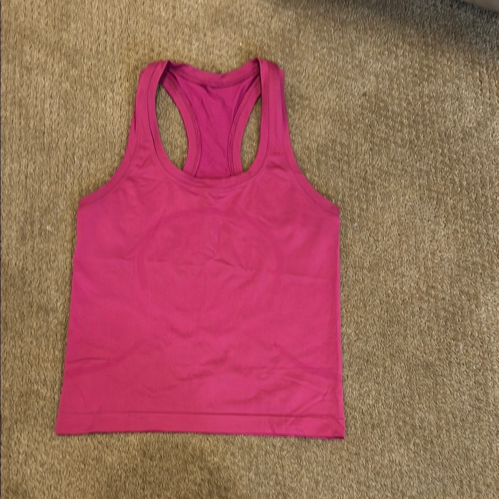 Lululemon Athletica race length swiftly tech Pink Fitted Sleeveless Tank Top